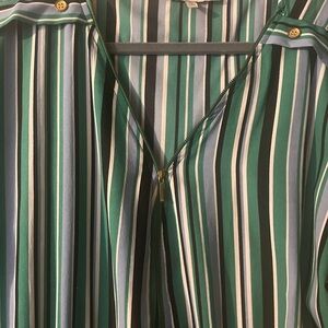 Striped, Kelly green, navy blue and white